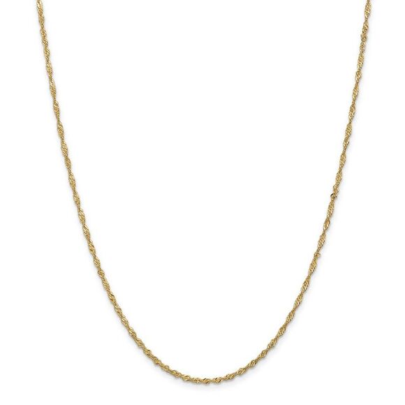 1.7mm, 14k Yellow Gold, Singapore Chain Necklace, 18 Inch - Picture 3 of 8